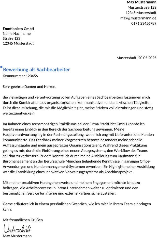 bewerbungsvorlage-sachbearbeiter-berufseinstieg