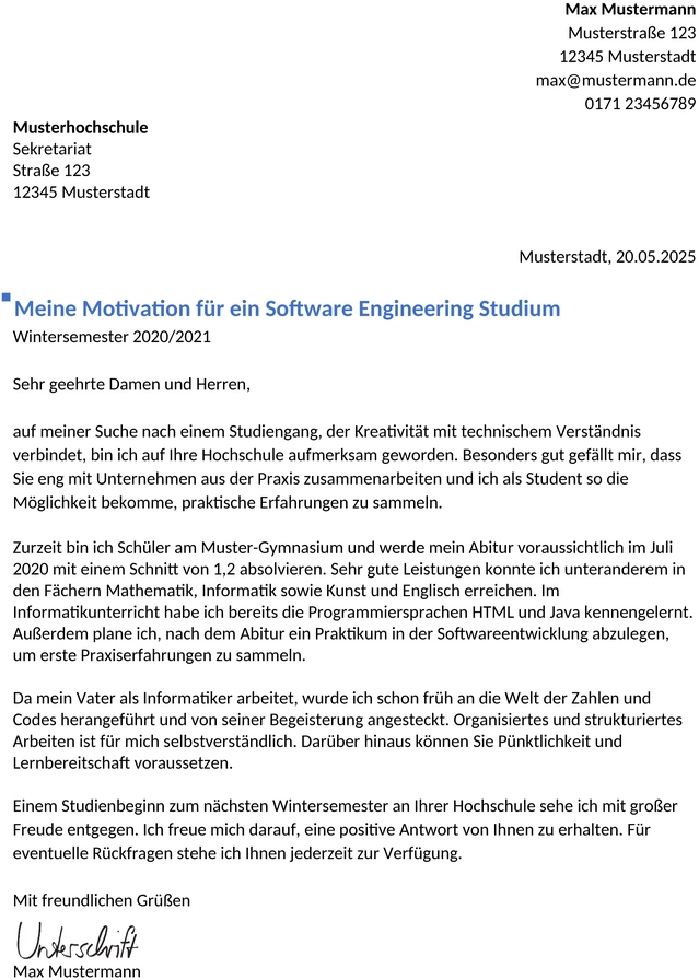bewerbungsvorlage-softwareentwickler-studium