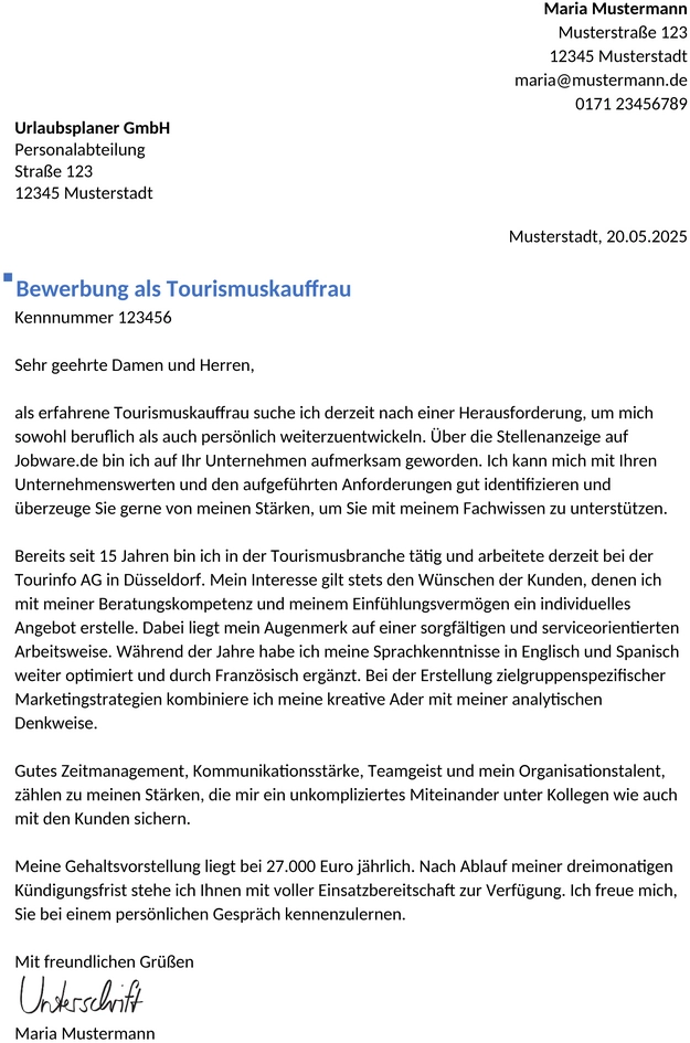 bewerbungsvorlage-tourismuskauffrau-berufserfahren
