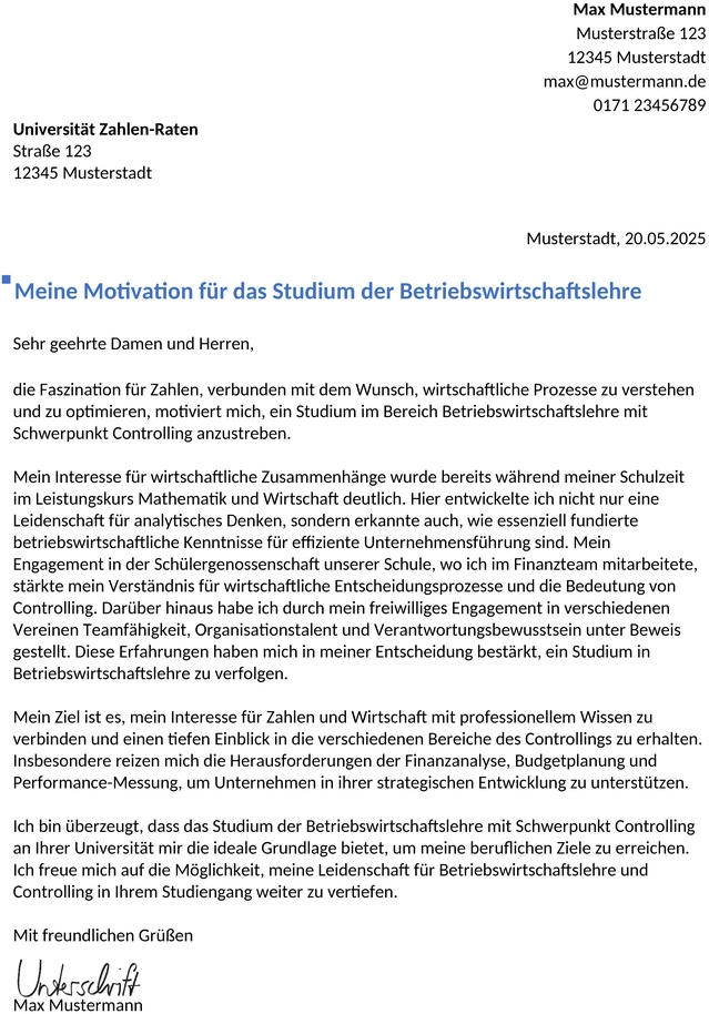 bewerbungsvorlagen-controller-studium