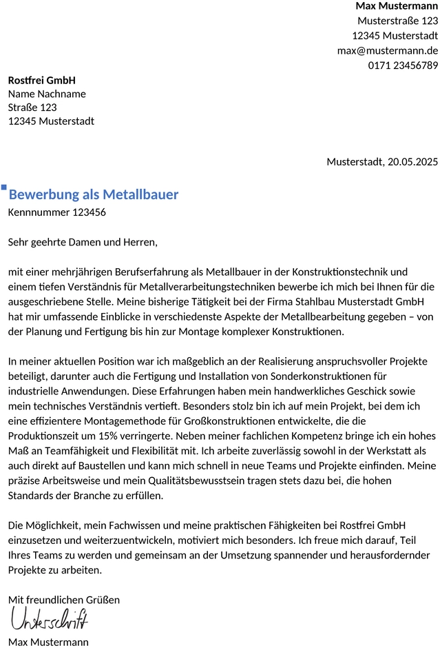 bewerbungsvorlagen-metallbauer-berufserfahren