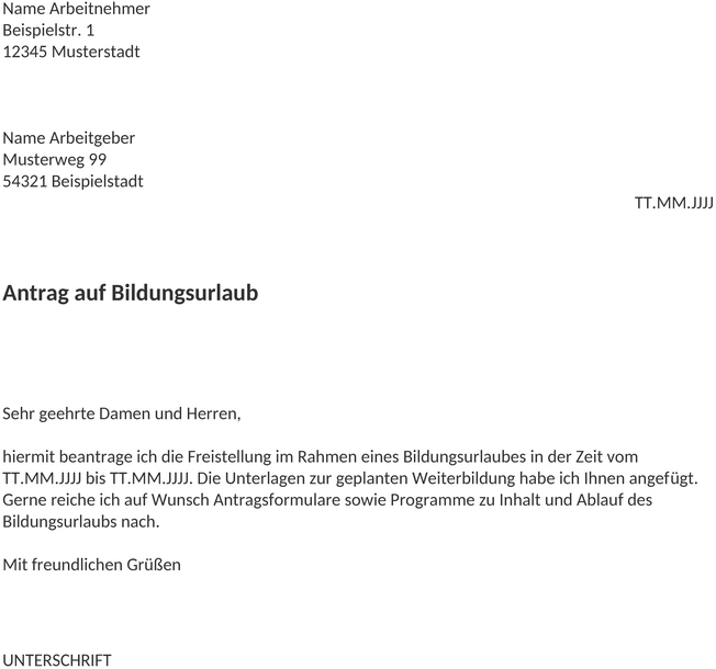 bildungsurlaub-antrag-vorlage-word