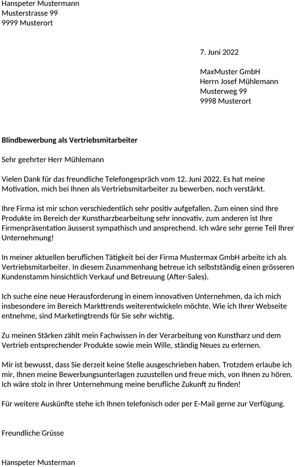 blindbewerbung-vorlage