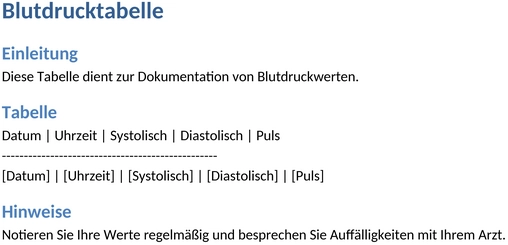 blutdrucktabelle