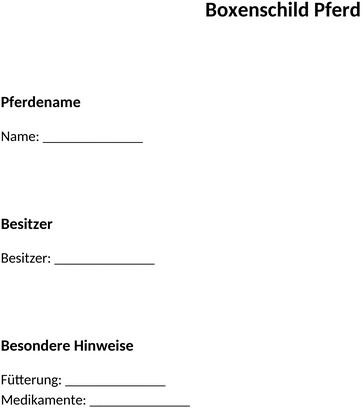 boxenschild-pferd