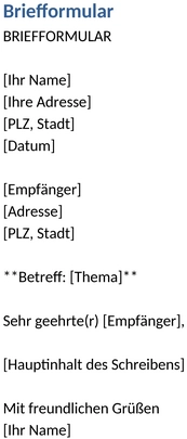 briefvorlage