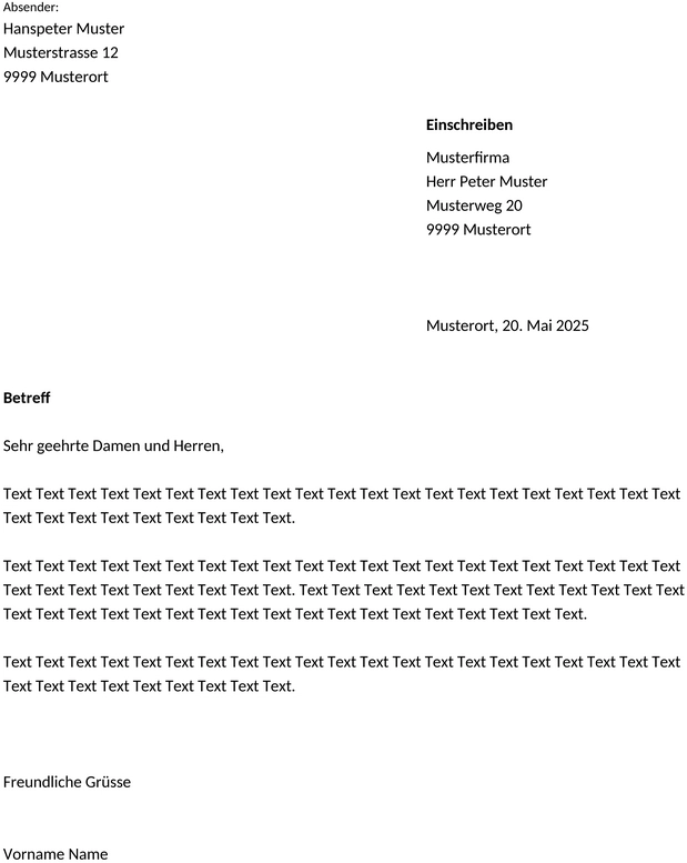 briefvorlage-einschreiben-schweiz