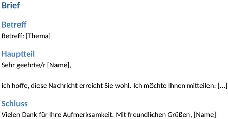 briefvorlage