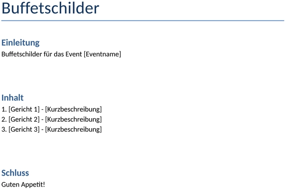 buffetschilder