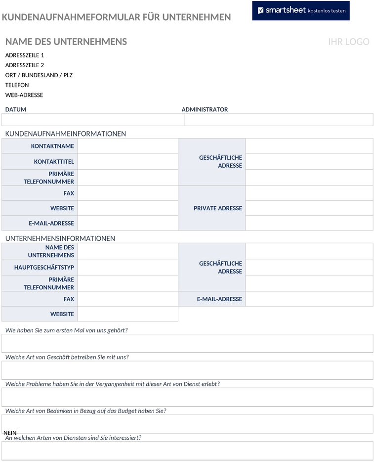 business-kundenaufnahme-formular