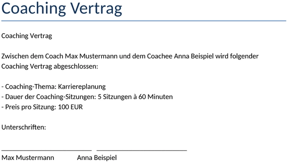 coaching-vertrag