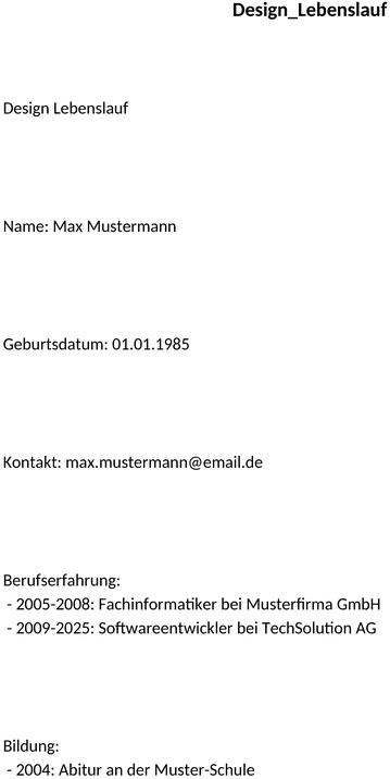 design-lebenslauf