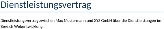dienstleistungsvertrag