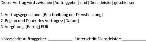 dienstleistungsvertrag
