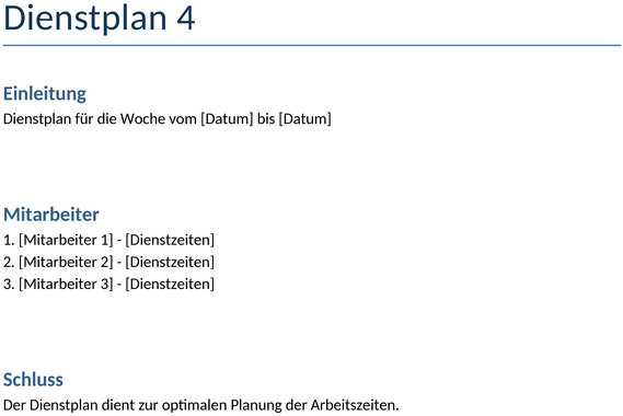 dienstplan-vorlage-planer