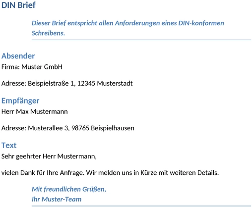 din-brief