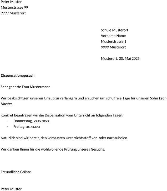 dispensationsgesuch-vorlage