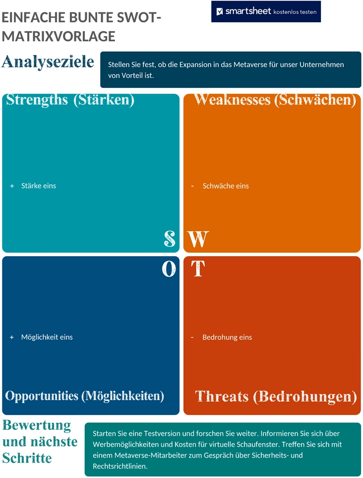 einfache-farbige-swot-matrix-vorlage