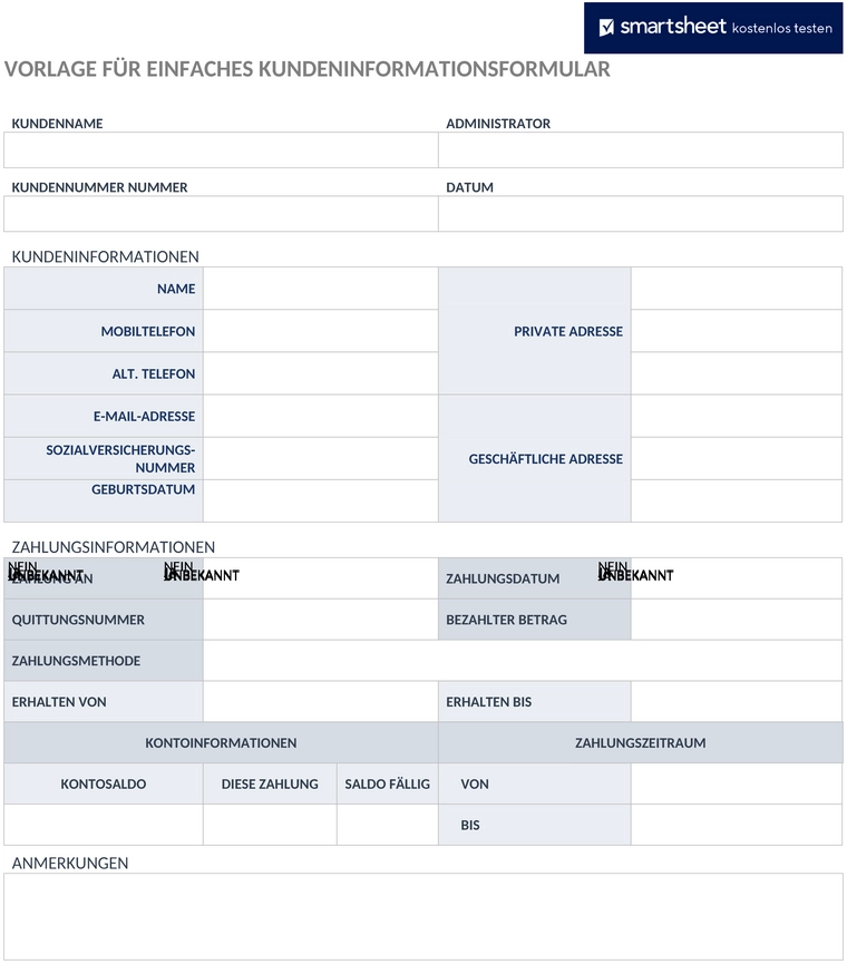 einfache-kundeninformation-formular-word