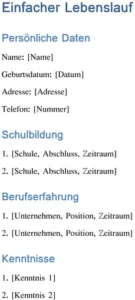 einfacher-lebenslauf-vorlage-fuer-berufliche-chancen