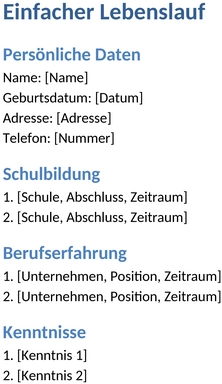 einfacher-lebenslauf