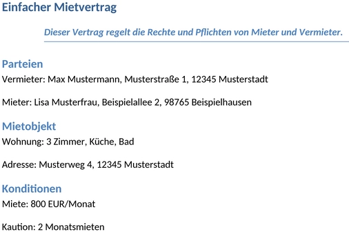 einfacher-mietvertrag