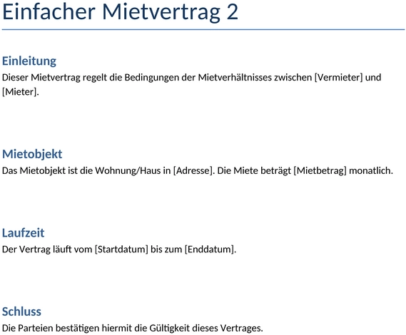 einfacher-mietvertrag