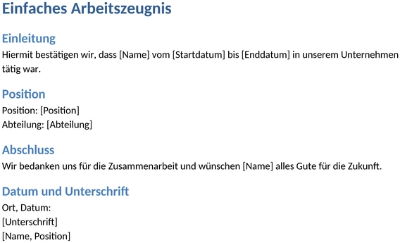 einfaches-arbeitszeugnis