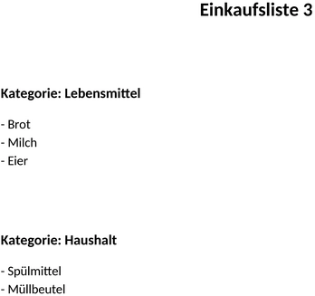 einkaufsliste
