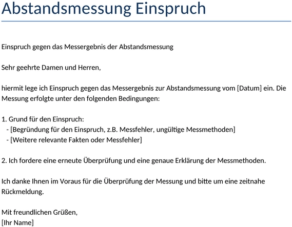 einspruch-abstandsmessung
