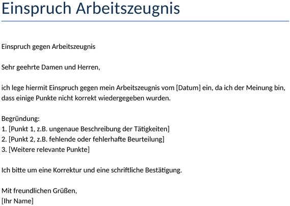 einspruch-arbeitszeugnis