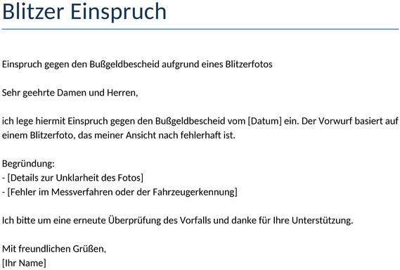 einspruch-blitzer-vorlage
