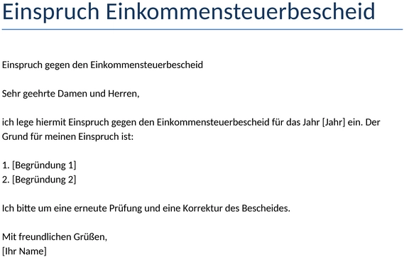 einspruch-einkommensteuerbescheid