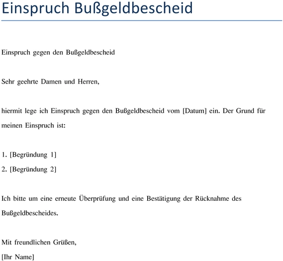 einspruch-gegen-bussgeldbescheid-vorlage-fuer-privatpersonen