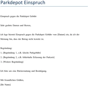 einspruch-gegen-die-parkdepot-gebuehr-vorlage