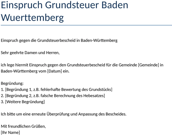 einspruch-gegen-grundsteuer-baden-wuerttemberg
