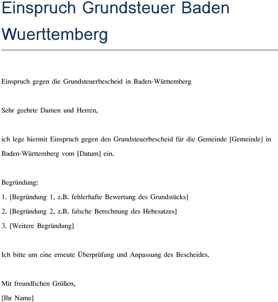einspruch-gegen-grundsteuerbescheid-baden-wuerttemberg