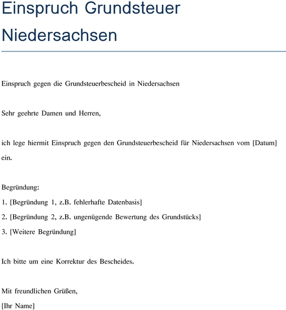 einspruch-gegen-grundsteuerbescheid-niedersachsen
