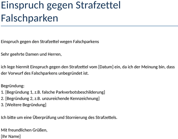 einspruch-gegen-strafzettel-falschparken