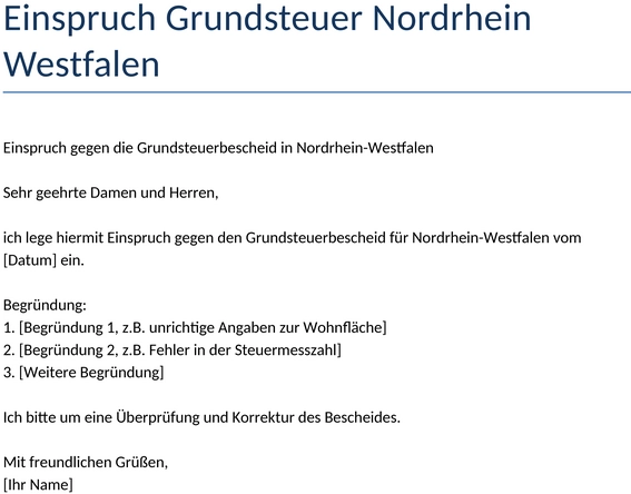 einspruch-grundsteuer-nordrhein-westfalen