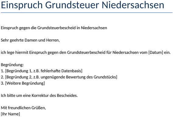 einspruch-grundsteuerbescheid-niedersachsen