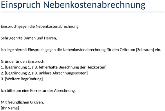 einspruch-nebenkostenabrechnung