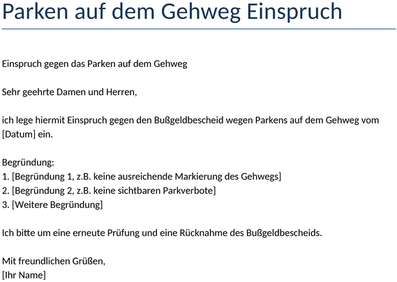 einspruch-parken-gehweg