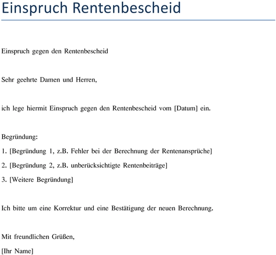 einspruch-rentenbescheid-vorlage-fuer-privatpersonen