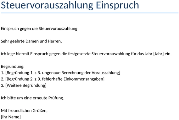 einspruch-steuervorauszahlung