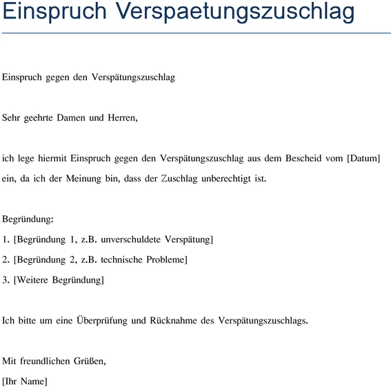 einspruch-verspaetungszuschlag-vorlage