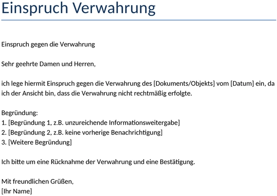 einspruch-verwahrung