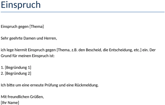 einspruch-vorlage