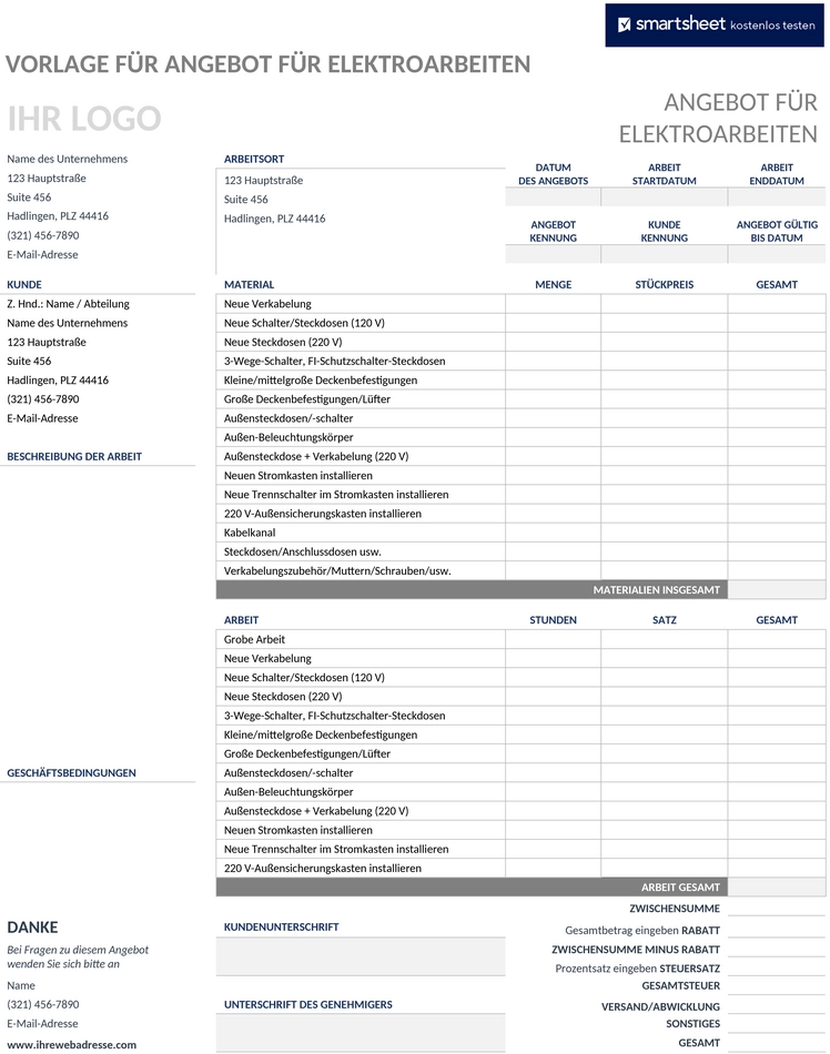 elektro-angebot-vorlage