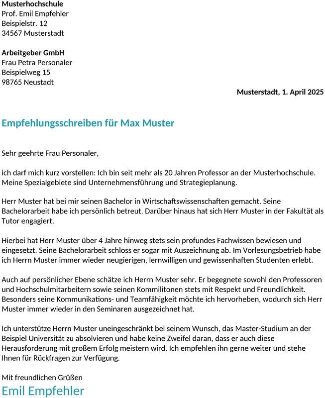 empfehlungsschreiben-professor-vorlage-word